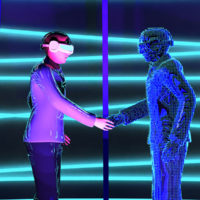 Close,Up,Man,Wear,Virtual,Glasses,Is,Shaking,Hand,With